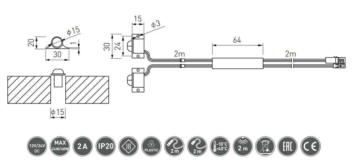 IR-sensor PIR dobbel