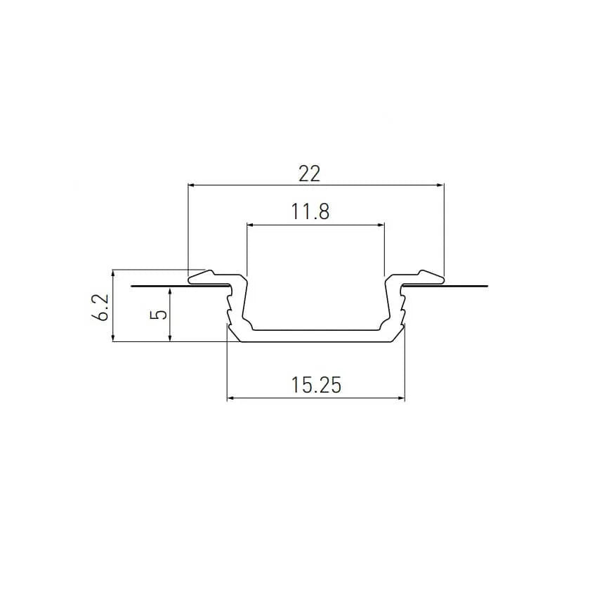 Led profil GLAX innfelt