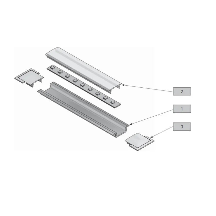 Led profil GLAX innfelt